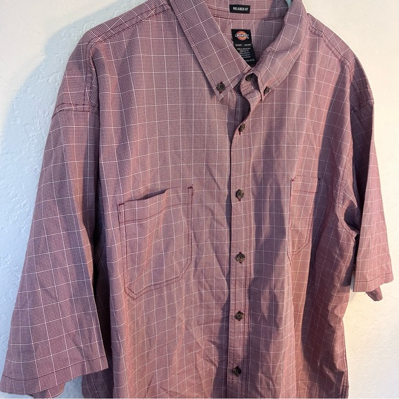 Dickies Relaxed fit XXL Red Striped Pocket Button up - Picture 5 of 10